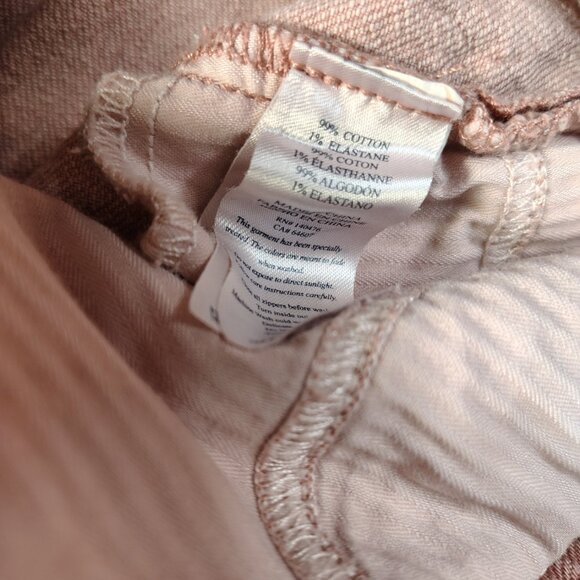 Faherty Harbor Jeans Womens Size 29 High Rise Wide Leg Ankle Rose Clay Pink - Picture 11 of 12